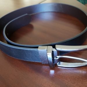 Express Men's Black/Gunmetal Buckle Belt Sz 32
